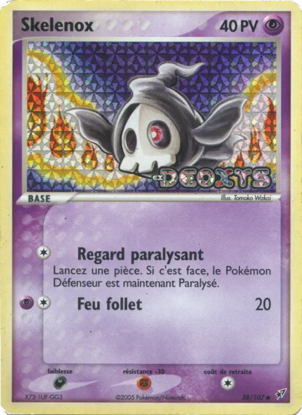 Skelenox — Carte Pokémon 58 EX Deoxys