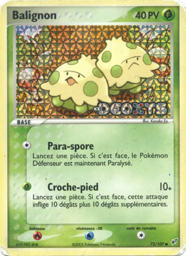 Balignon — Carte Pokémon 72 EX Deoxys