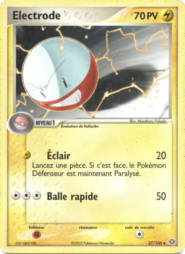 027/106 - Electrode — Carte Pokémon EX Émeraude 27/106