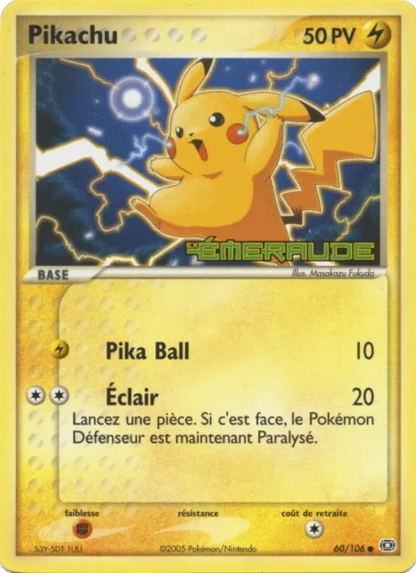 060/106 - Pikachu — Carte Pokémon EX Émeraude 60/106