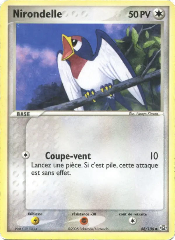 Nirondelle — Carte Pokémon 68 EX Émeraude