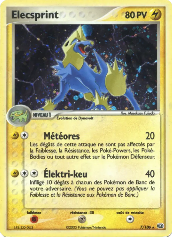 Elecsprint — Carte Pokémon 7 EX Émeraude