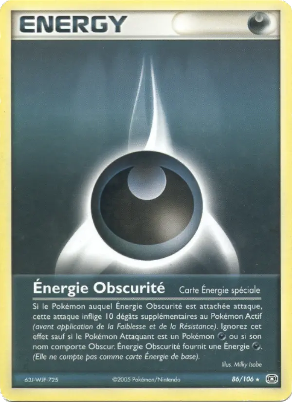 086/106 - Énergie Obscurité — Carte Pokémon EX Émeraude 86/106