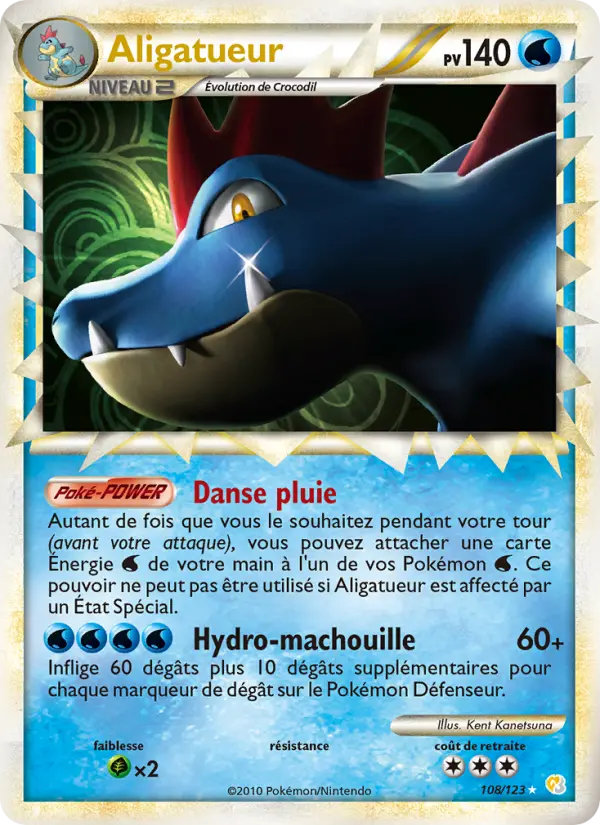 108/123 - Aligatueur — Carte Pokémon HeartGold SoulSilver 108/123