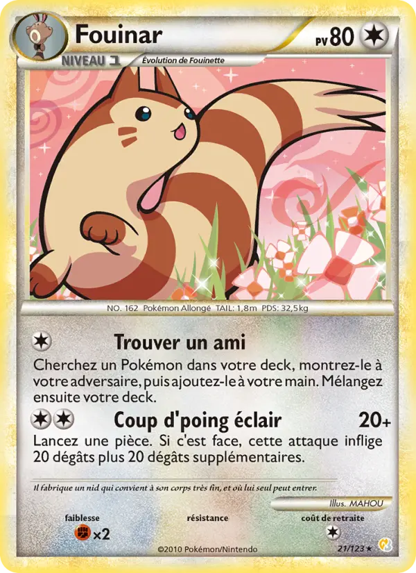 Fouinar — Carte Pokémon 21 HeartGold SoulSilver