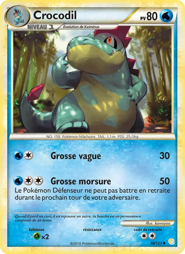 Crocodil — Carte Pokémon 38 HeartGold SoulSilver