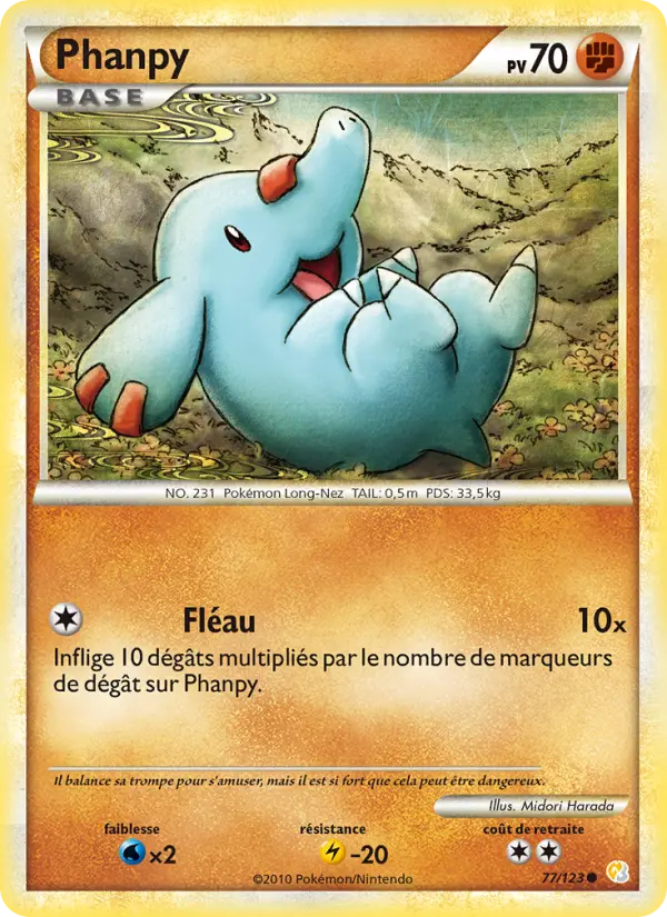 077/123 - Phanpy — Carte Pokémon HeartGold SoulSilver 77/123