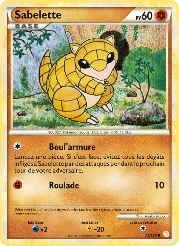 Sabelette — Carte Pokémon 79 HeartGold SoulSilver
