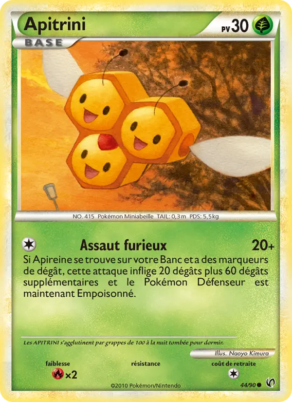 Apitrini — Carte Pokémon 44 Indomptable