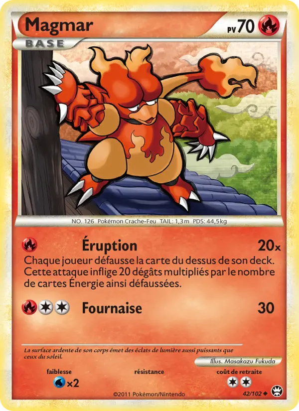 042/102 - Magmar — Carte Pokémon Triomphant 42/102