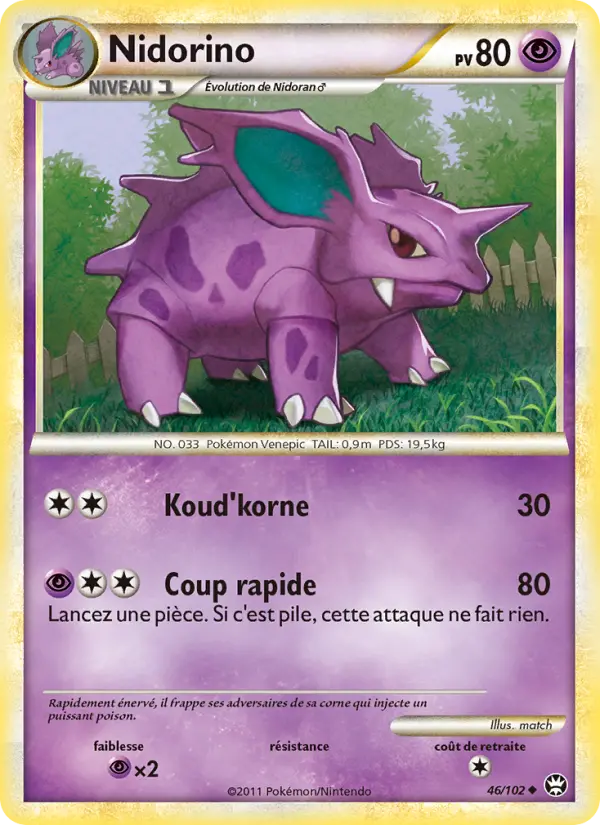 Nidorino — Carte Pokémon 46 Triomphant