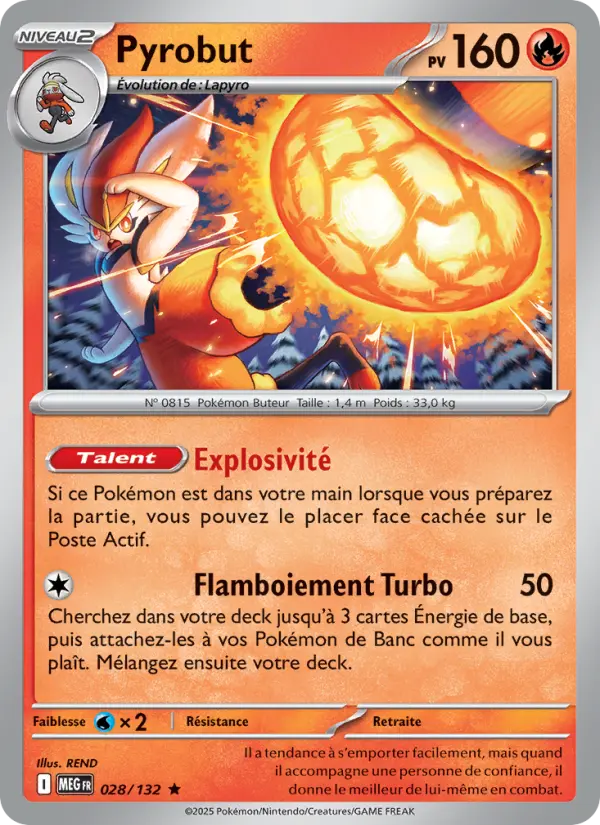 028/132 - Pyrobut — Carte Pokémon Méga-Évolution 028/132