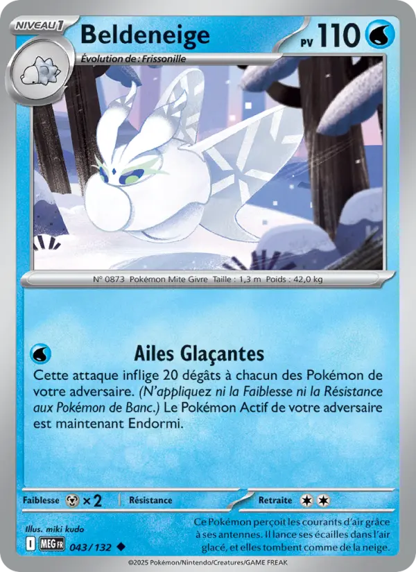 043/132 - Beldeneige — Carte Pokémon Méga-Évolution 043/132