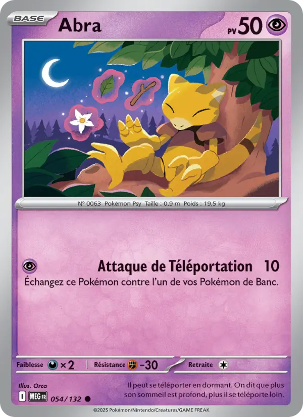 Abra — Carte Pokémon 054 Méga-Évolution