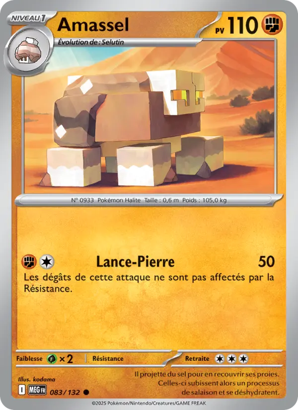 083/132 - Amassel — Carte Pokémon Méga-Évolution 083/132