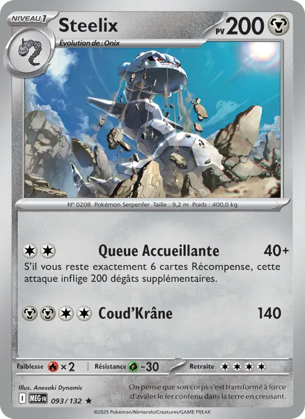 093/132 - Steelix — Carte Pokémon Méga-Évolution 093/132