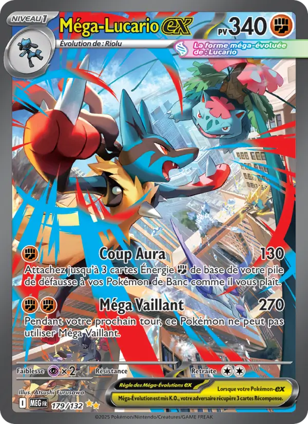 179/132 - Méga-Lucario EX — Carte Pokémon Méga-Évolution 179/132