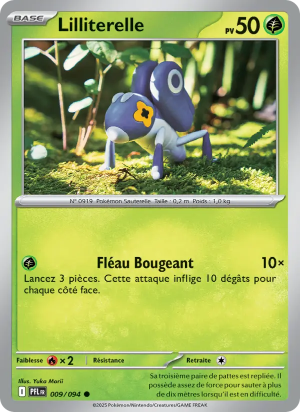 Lilliterelle — Carte Pokémon 009 Flammes Fantasmagoriques