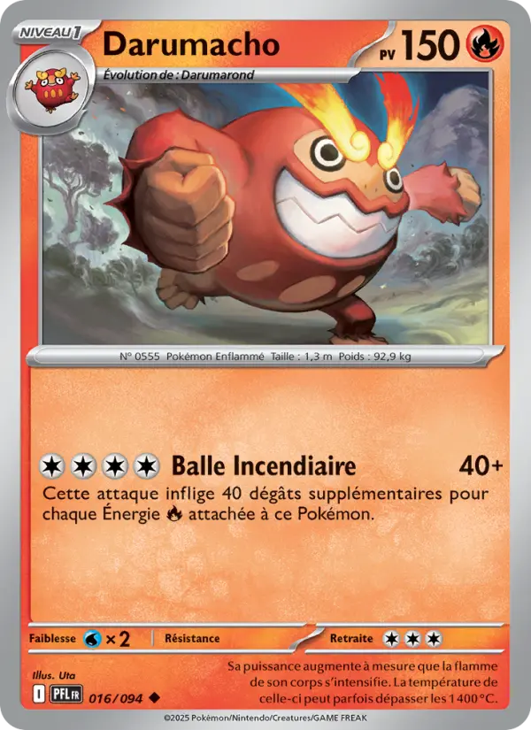 016/094 - Darumacho — Carte Pokémon Flammes Fantasmagoriques 016/94