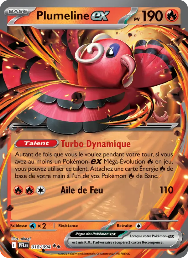 018/094 - Plumeline EX — Carte Pokémon Flammes Fantasmagoriques 018/94