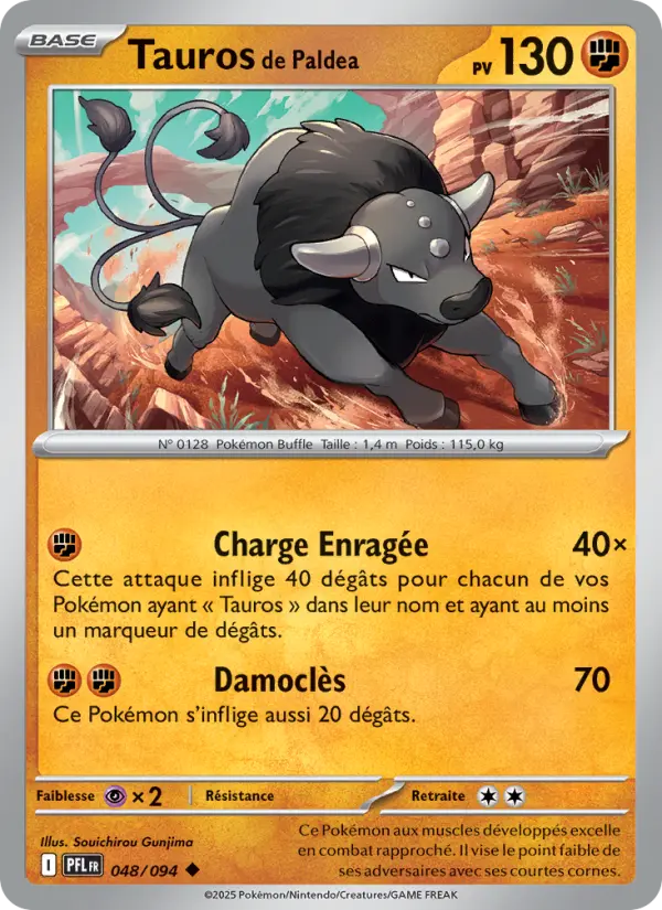 048/094 - Tauros de Paldea — Carte Pokémon Flammes Fantasmagoriques 048/94
