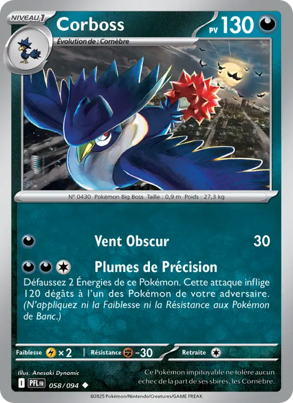 058/094 - Corboss — Carte Pokémon Flammes Fantasmagoriques 058/94
