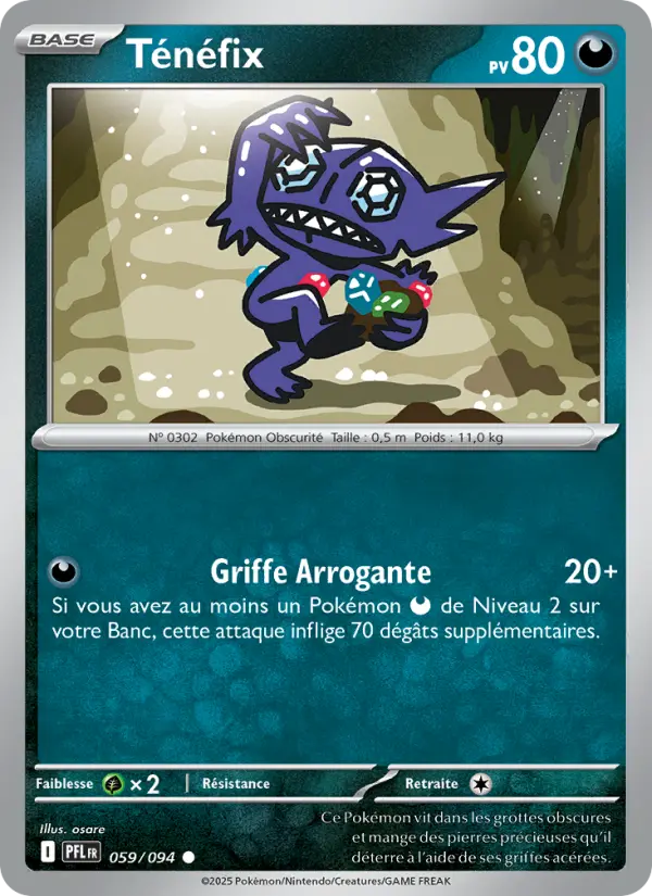 059/094 - Ténéfix — Carte Pokémon Flammes Fantasmagoriques 059/94