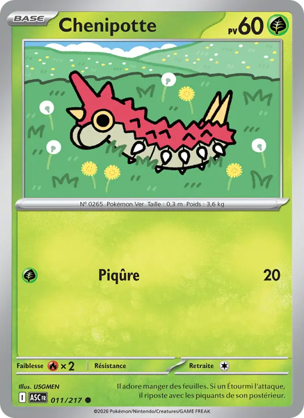 Chenipotte — Carte Pokémon 011 Héros Transcendants