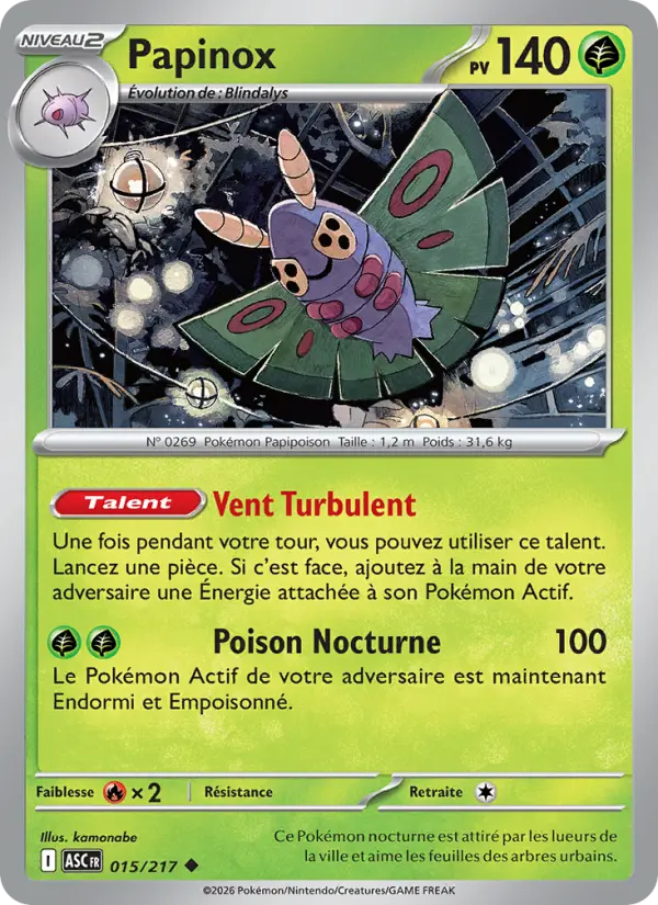 015/217 - Papinox — Carte Pokémon Héros Transcendants 015/217