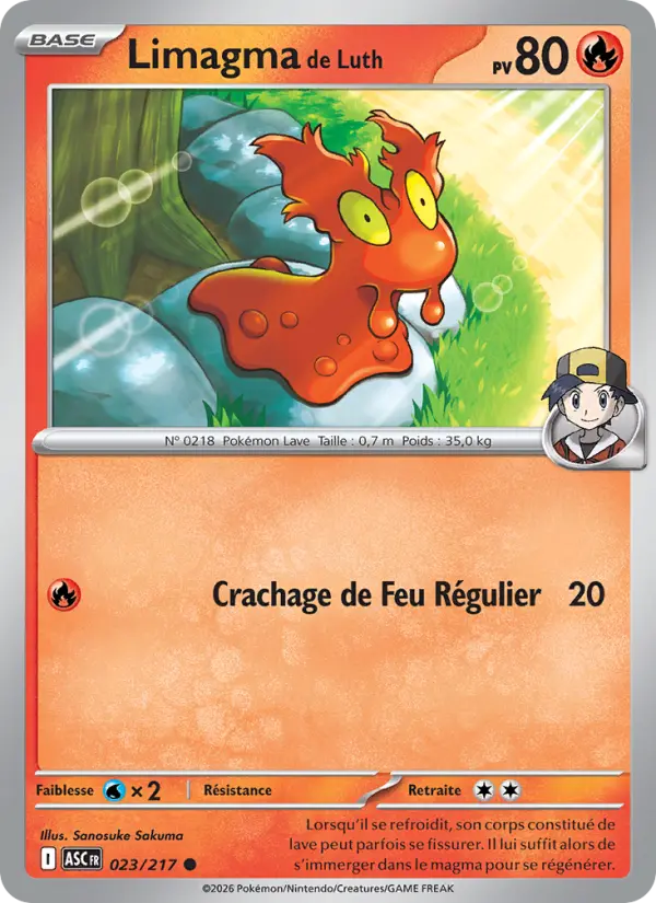 023/217 - Limagma de Luth — Carte Pokémon Héros Transcendants 023/217