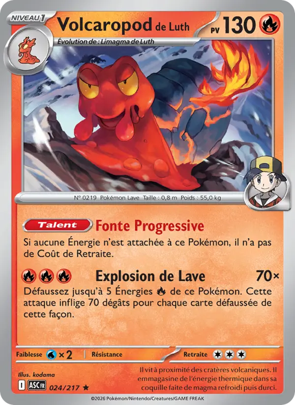 Volcaropod de Luth — Carte Pokémon 024 Héros Transcendants