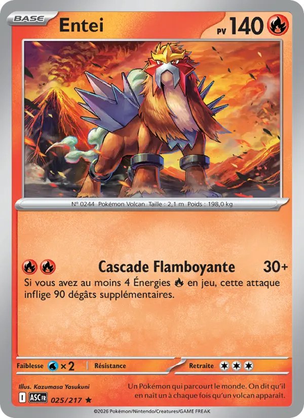 025/217 - Entei — Carte Pokémon Héros Transcendants 025/217