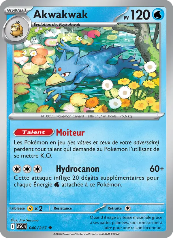 040/217 - Akwakwak — Carte Pokémon Héros Transcendants 040/217