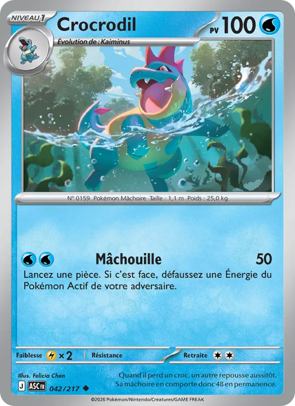 042/217 - Crocrodil — Carte Pokémon Héros Transcendants 042/217