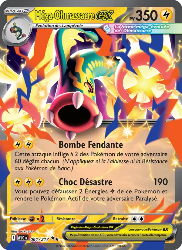 061/217 - Méga-Ohmassacre EX — Carte Pokémon Héros Transcendants 061/217