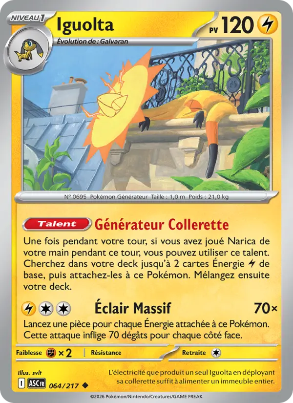 064/217 - Iguolta — Carte Pokémon Héros Transcendants 064/217