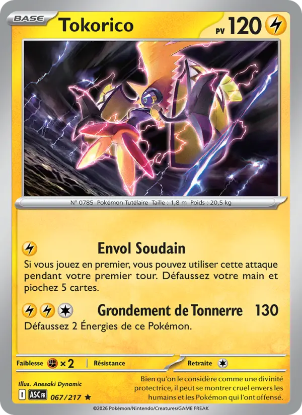 067/217 - Tokorico — Carte Pokémon Héros Transcendants 067/217