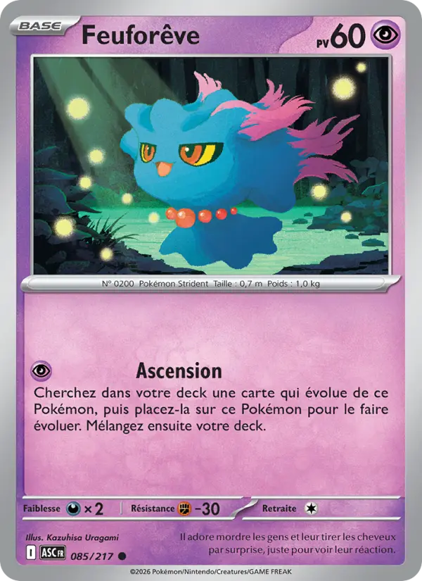 085/217 - Feuforêve — Carte Pokémon Héros Transcendants 085/217