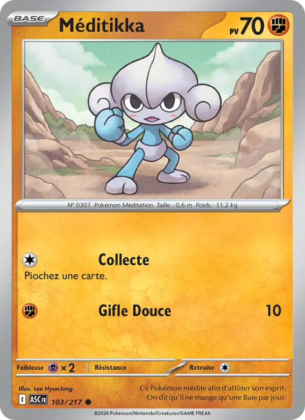 103/217 - Méditikka — Carte Pokémon Héros Transcendants 103/217