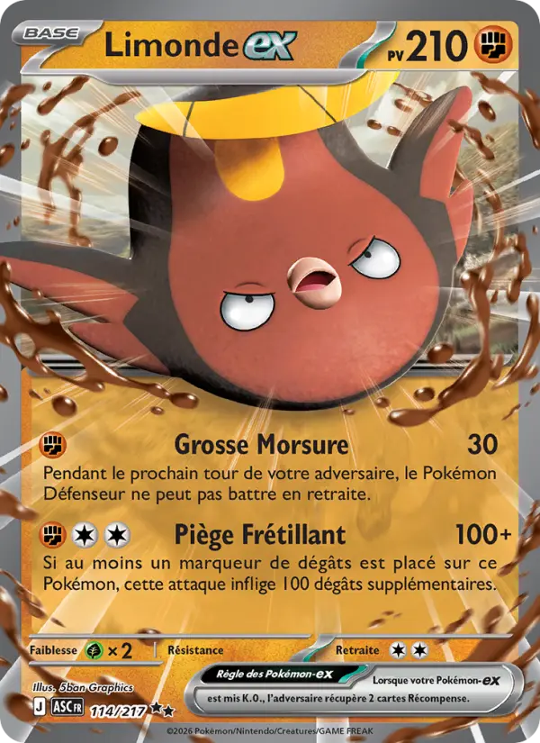 Limonde-ex — Carte Pokémon 114 Héros Transcendants