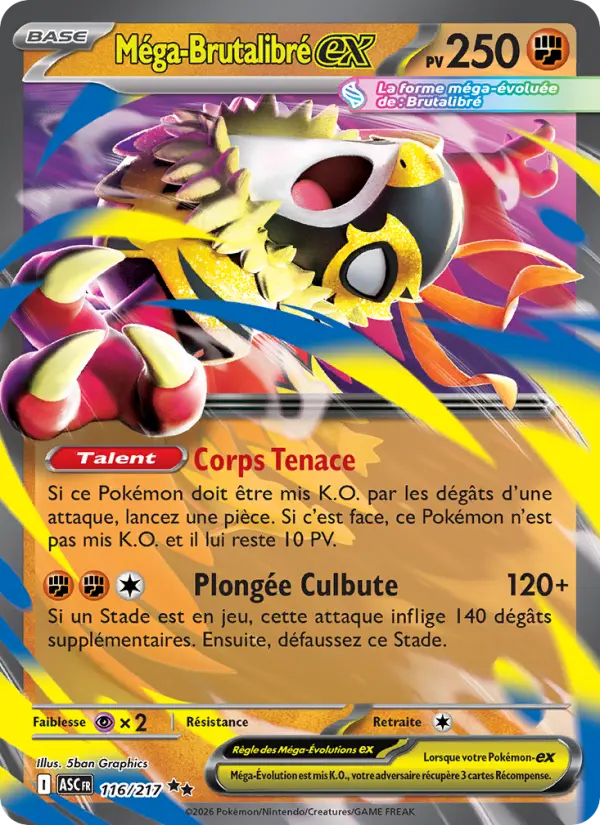 Méga-Brutalibré-ex — Carte Pokémon 116 Héros Transcendants