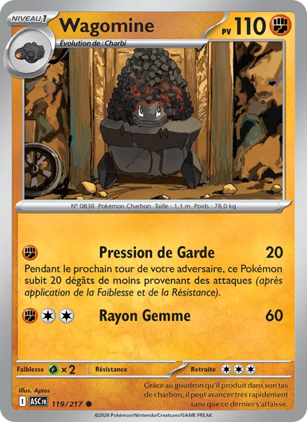 Wagomine — Carte Pokémon 119 Héros Transcendants