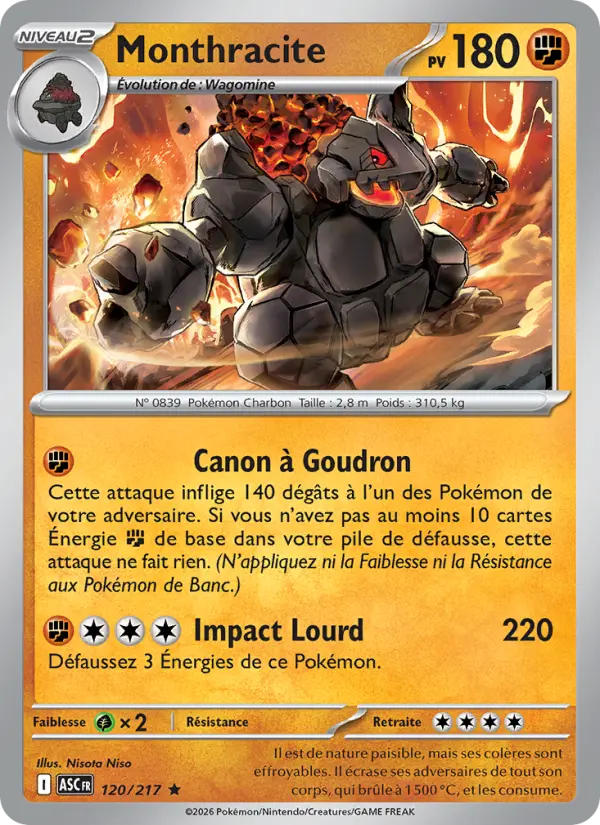 Monthracite — Carte Pokémon 120 Héros Transcendants