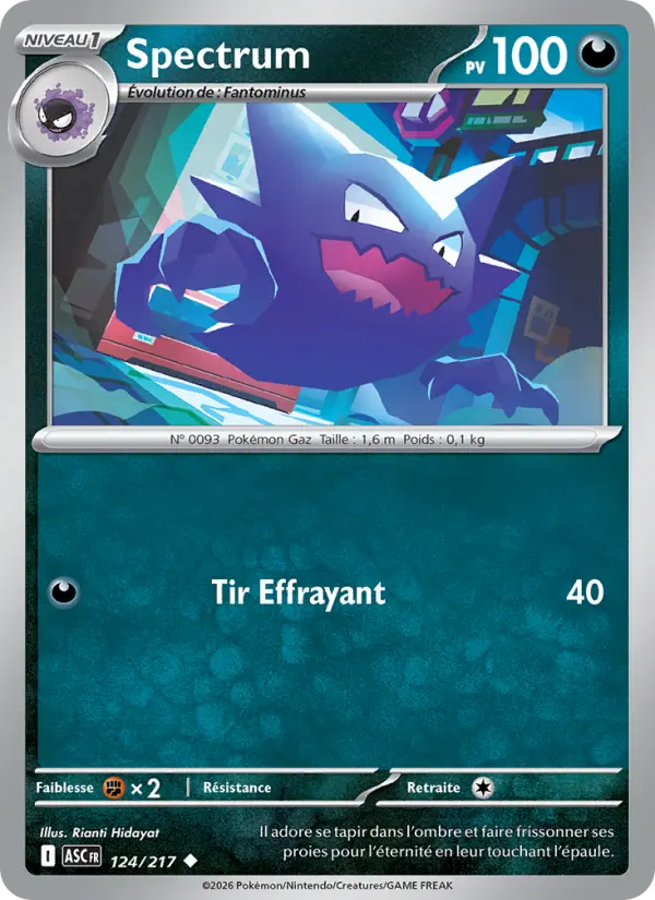 124/217 - Spectrum — Carte Pokémon Héros Transcendants 124/217