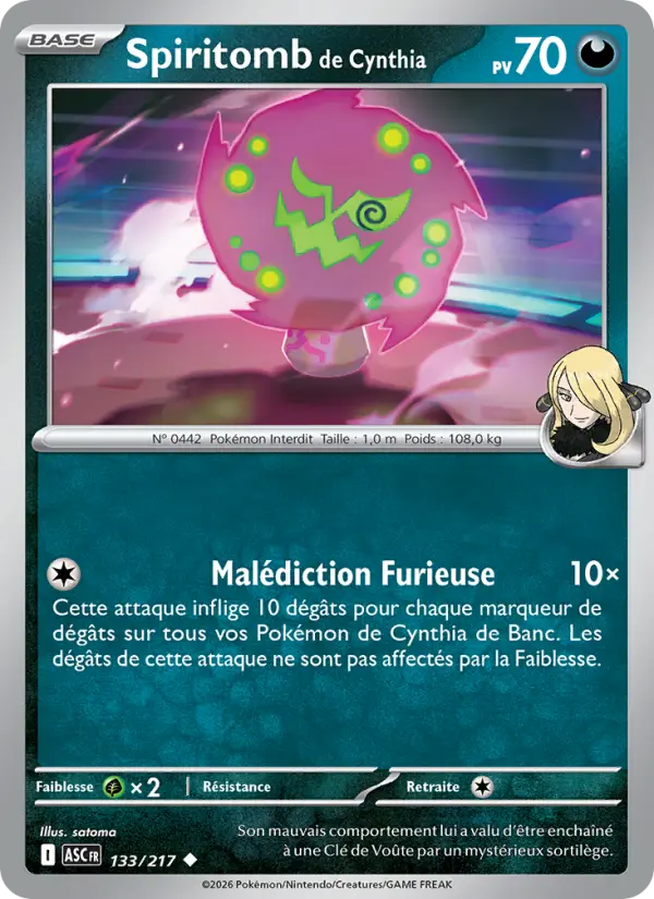 Spiritomb de Cynthia — Carte Pokémon 133 Héros Transcendants