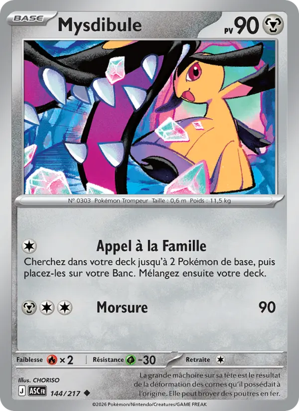 144/217 - Mysdibule — Carte Pokémon Héros Transcendants 144/217