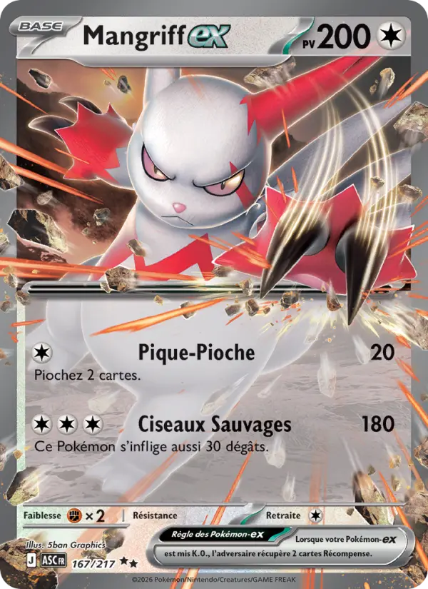 Mangriff-ex — Carte Pokémon 167 Héros Transcendants