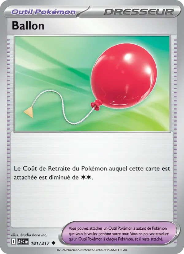 181/217 - Ballon — Carte Pokémon Héros Transcendants 181/217