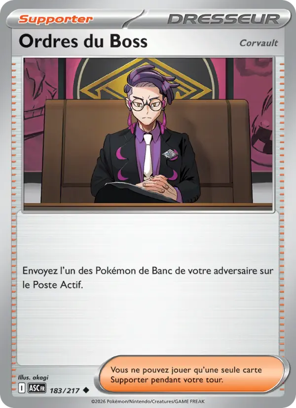 183/217 - Ordres du Boss — Carte Pokémon Héros Transcendants 183/217