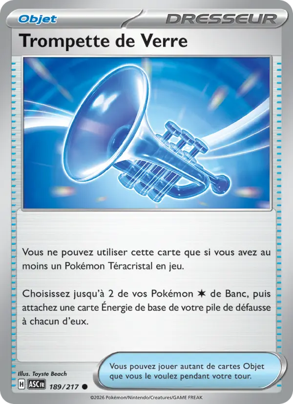 189/217 - Trompette de Verre — Carte Pokémon Héros Transcendants 189/217